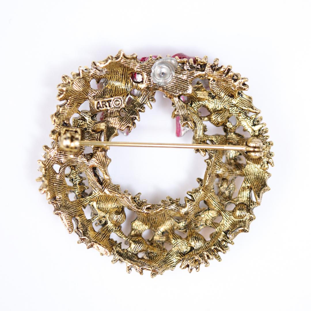 アメリカ ART  クリスマスリースブローチの画像