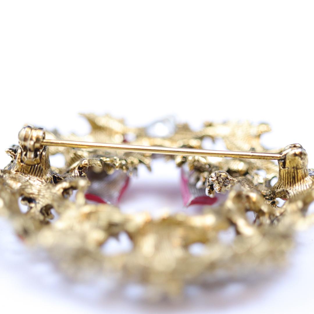 アメリカ ART  クリスマスリースブローチの画像