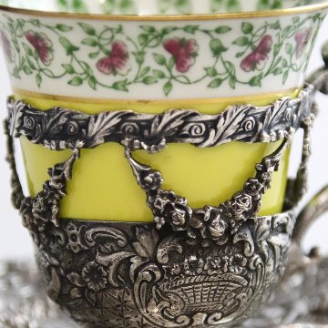 イギリス Royal Worcester / Mark Cross デミタスカップ&ソーサーの画像