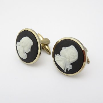  イギリス ヴィンテージ Wedgwood&Stratton ジャスパー カフリンクスの画像