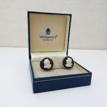  イギリス ヴィンテージ Wedgwood&Stratton ジャスパー カフリンクスの画像