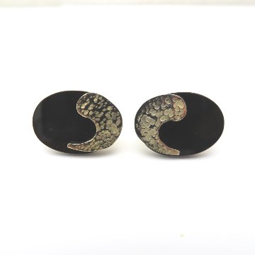 ヴィンテージ オニキス＆シルバー カフリンクス＆タイタックの画像