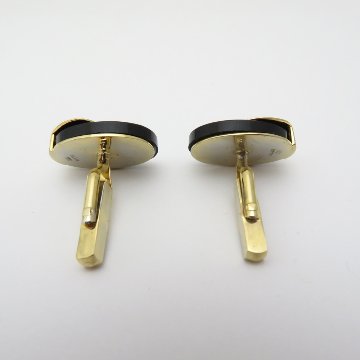 ヴィンテージ オニキス＆シルバー カフリンクス＆タイタックの画像