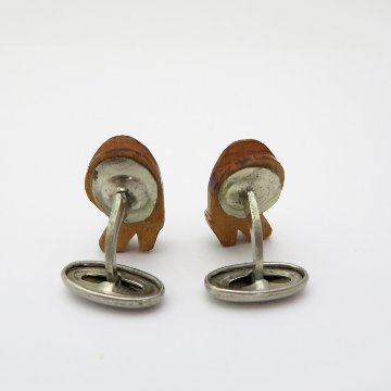 アメリカ ヴィンテージ カウボーイブーツ 木製カフリンクスの画像