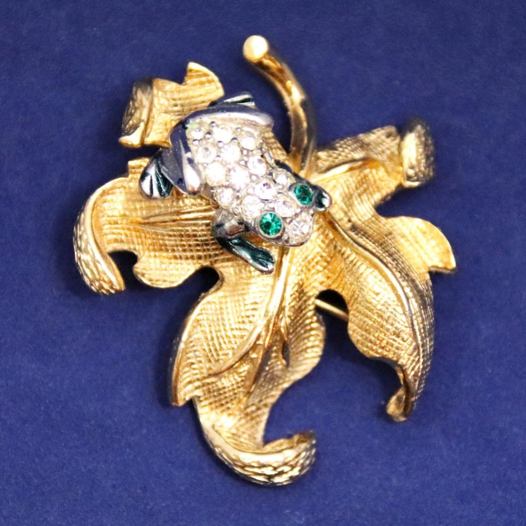 アメリカ Castlecliff カエル ブローチの画像