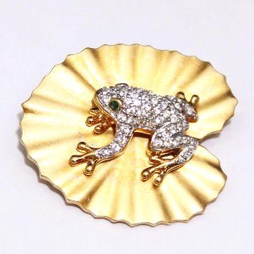 Jackie Orr デザイン カエル ブローチの画像