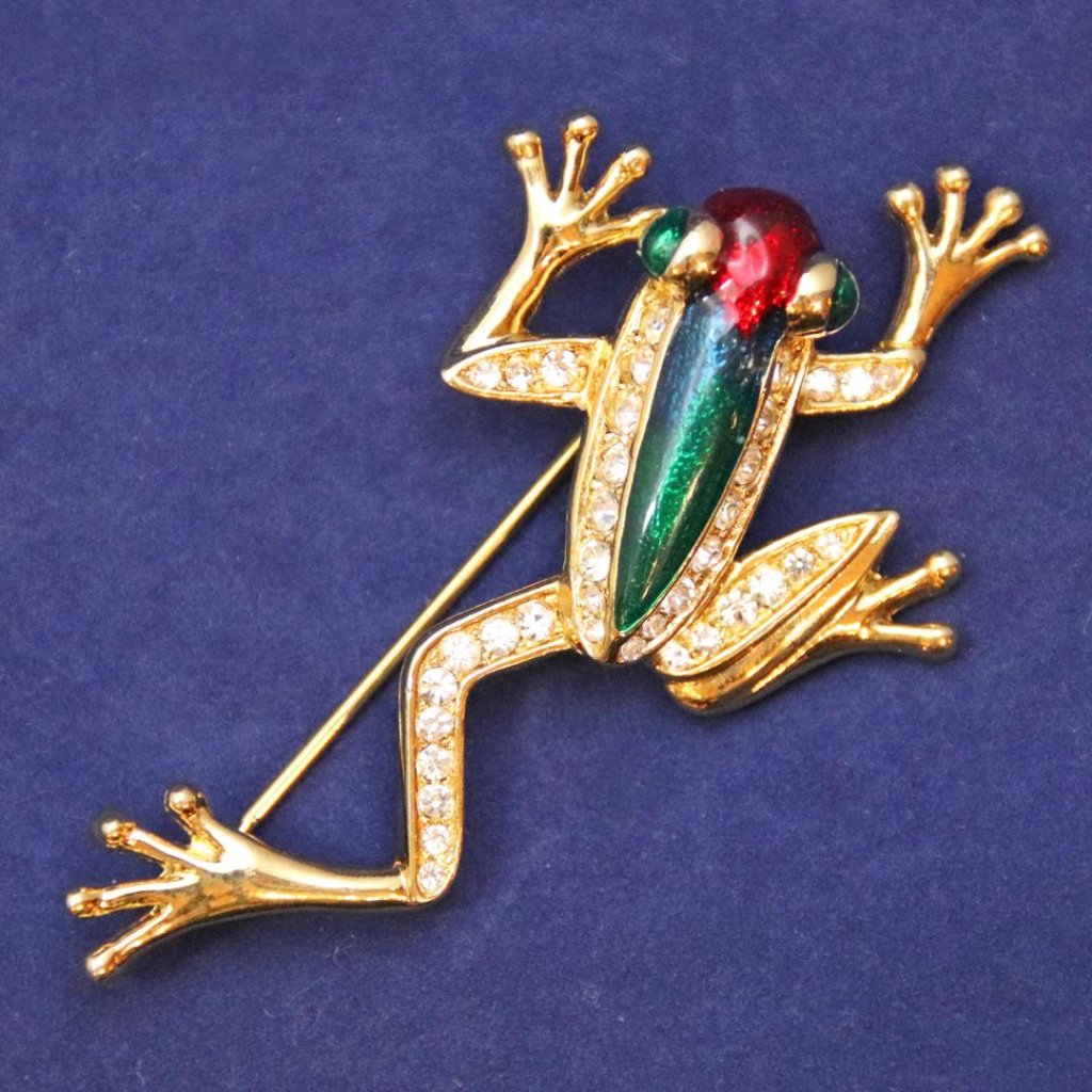 ヴィンテージ カエル ブローチの画像