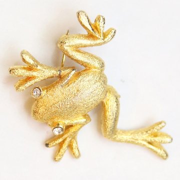 ヴィンテージ カエル ブローチの画像