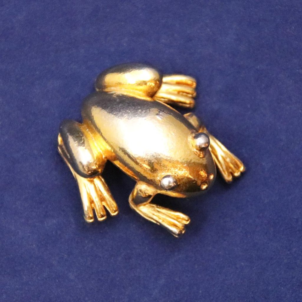 ヴィンテージ カエル ブローチの画像