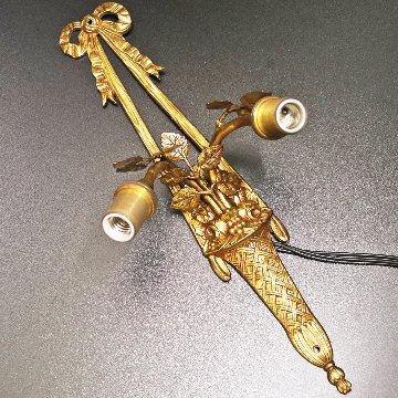 フランス ノヴェルディー ブロンズ 2灯ウォールランプの画像