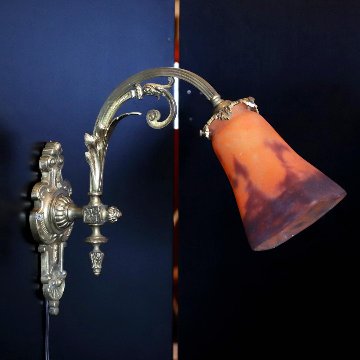 フランス アンティーク ミューラー ソリッドブラス ウォールランプの画像