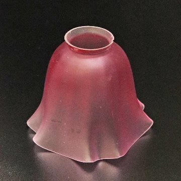 フランス アンティーク クランベリーサチネガラス ソリッドブラス ウォールランプの画像