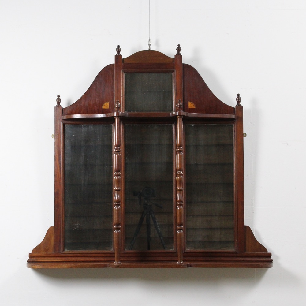 イギリス アンティーク マホガニー ウォールミラーの画像