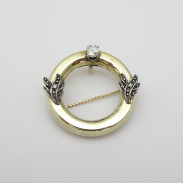 イギリス アールデコ ダイヤモンド 14金ブローチ＆ペンダントの画像