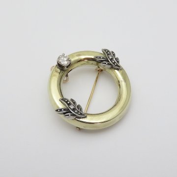 イギリス アールデコ ダイヤモンド 14金ブローチ＆ペンダントの画像