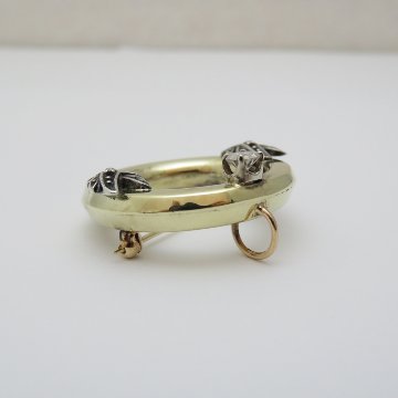 イギリス アールデコ ダイヤモンド 14金ブローチ＆ペンダントの画像