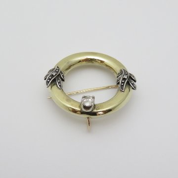 イギリス アールデコ ダイヤモンド 14金ブローチ＆ペンダントの画像