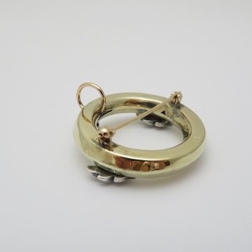 イギリス アールデコ ダイヤモンド 14金ブローチ＆ペンダントの画像