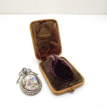 フランス アンティーク ミニアチュール シルバーロケットペンダントの画像