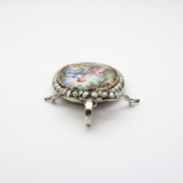 フランス アンティーク ミニアチュール シルバーロケットペンダントの画像