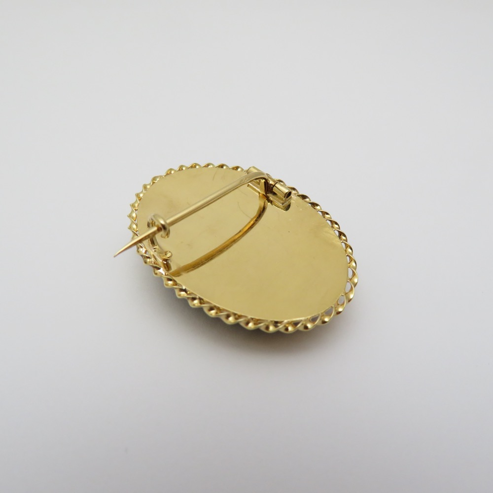 フランス アンティーク ダイヤモンド＆ルビー 18金ブローチの画像