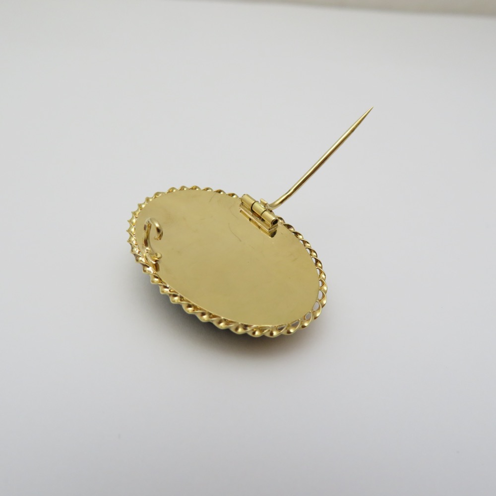 フランス アンティーク ダイヤモンド＆ルビー 18金ブローチの画像