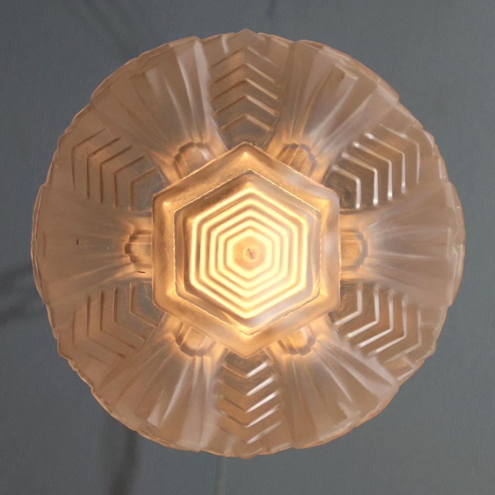 フランス アールデコ ミューラー アイアン ハンギングランプの画像