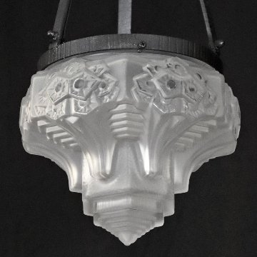 フランス アールデコ ミューラー アイアン ハンギングランプの画像