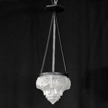 フランス アールデコ ミューラー アイアン ハンギングランプの画像