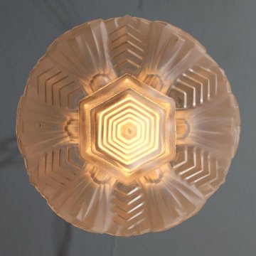 フランス アールデコ ミューラー アイアン ハンギングランプの画像