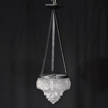 フランス アールデコ ミューラー アイアン ハンギングランプの画像