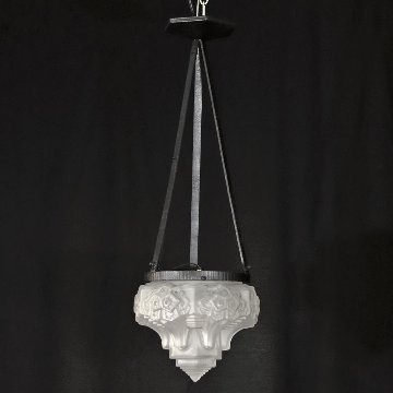 フランス アールデコ ミューラー アイアン ハンギングランプの画像