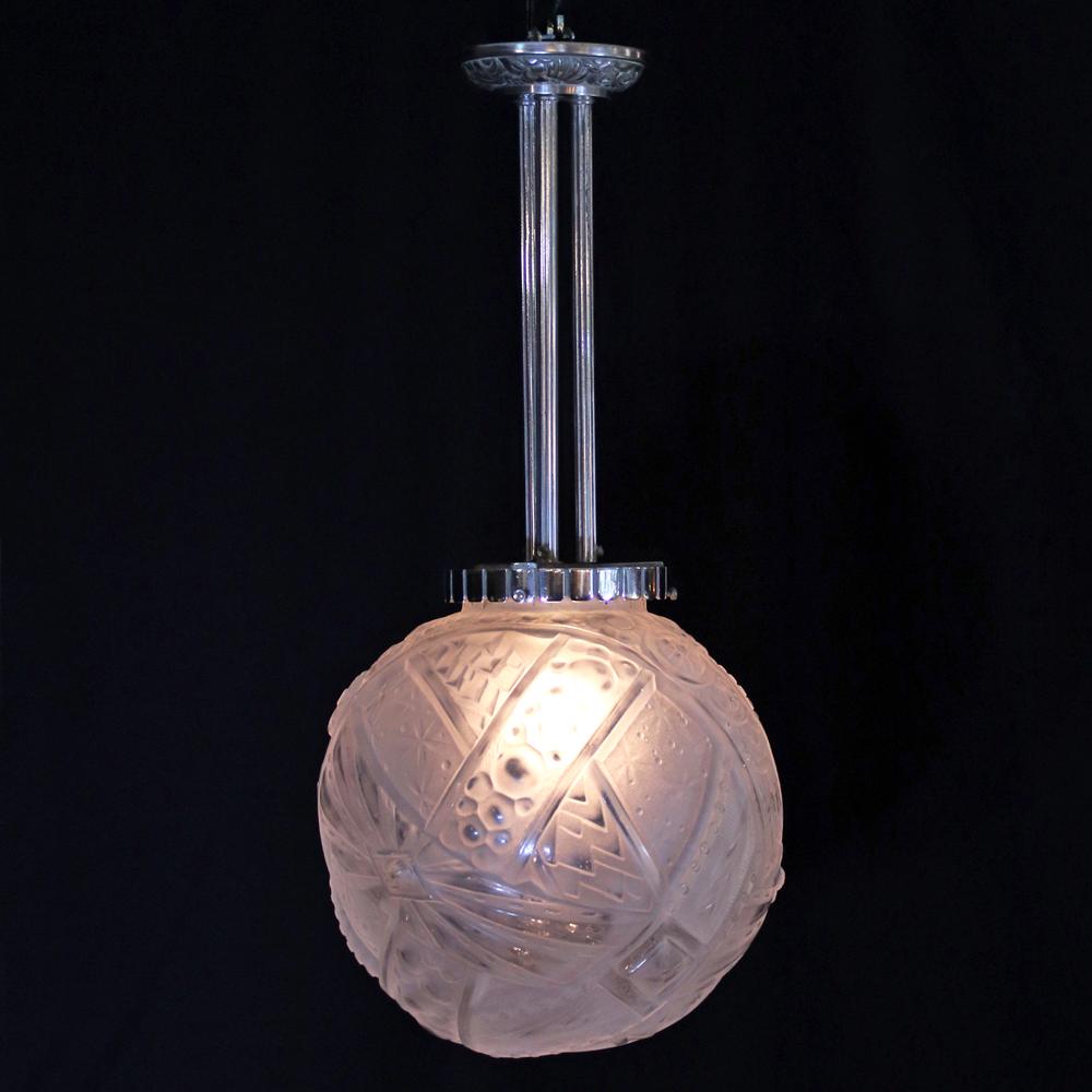 フランス アールデコ ミューラー フロストガラス プラフォニエの画像