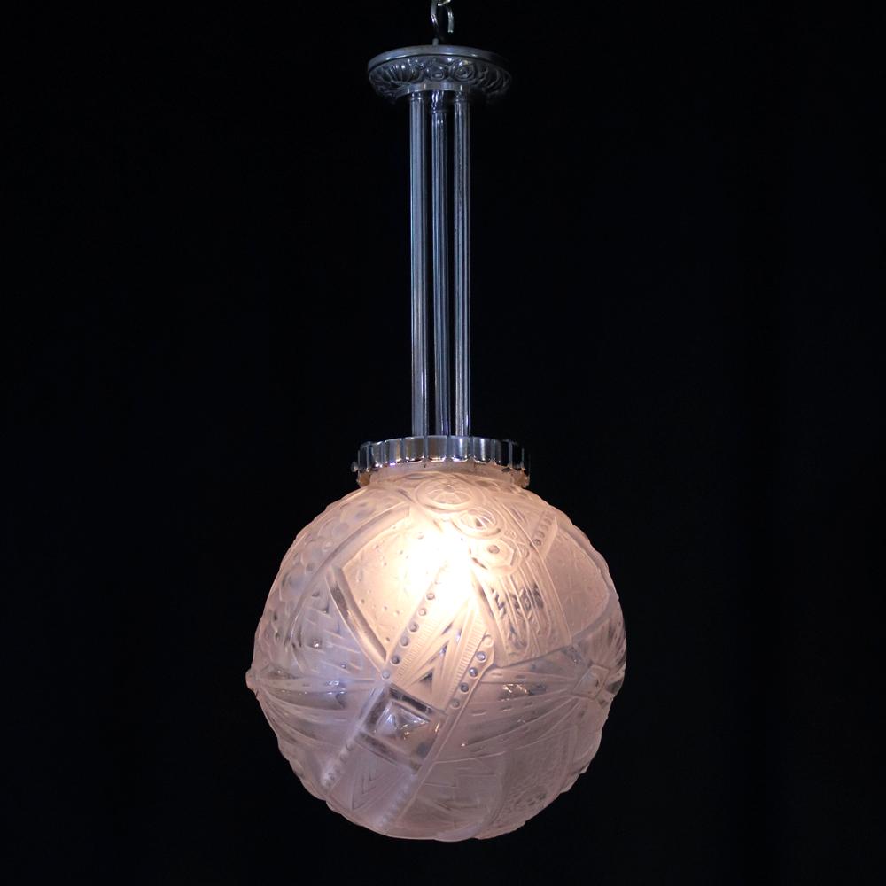 フランス アールデコ ミューラー フロストガラス プラフォニエの画像