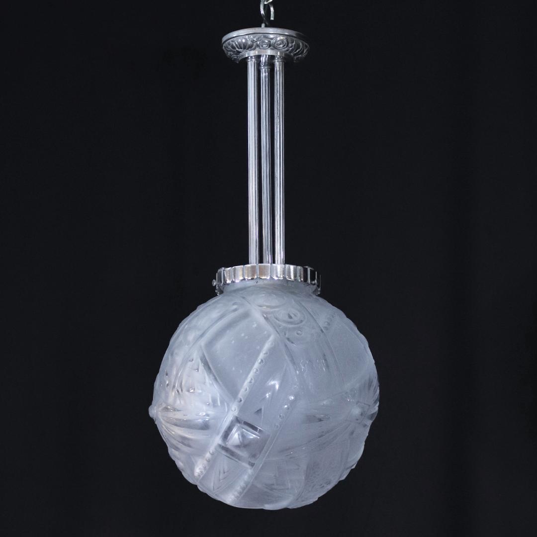 フランス アールデコ ミューラー フロストガラス プラフォニエの画像