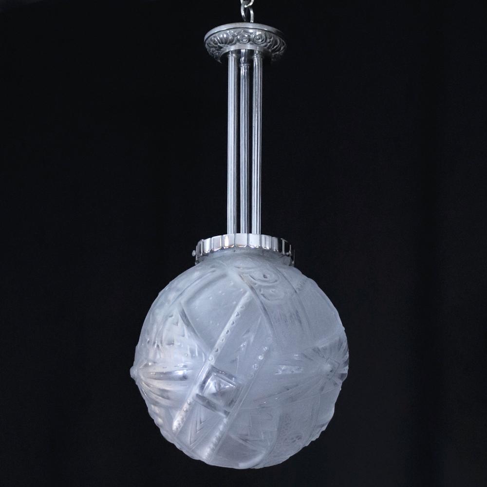 フランス アールデコ ミューラー フロストガラス プラフォニエの画像