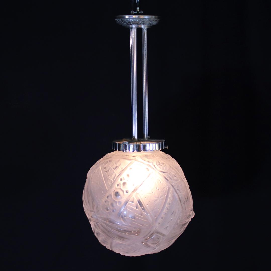 フランス アールデコ ミューラー フロストガラス プラフォニエの画像