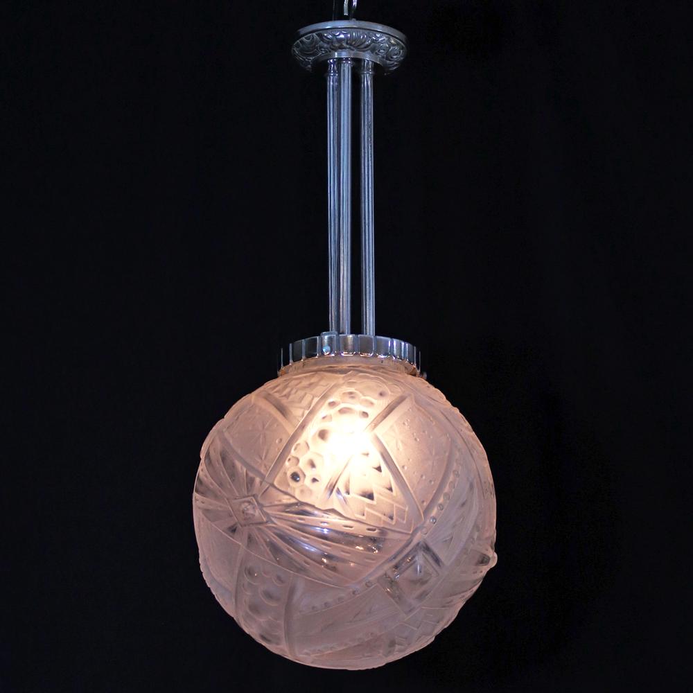 フランス アールデコ ミューラー フロストガラス プラフォニエの画像