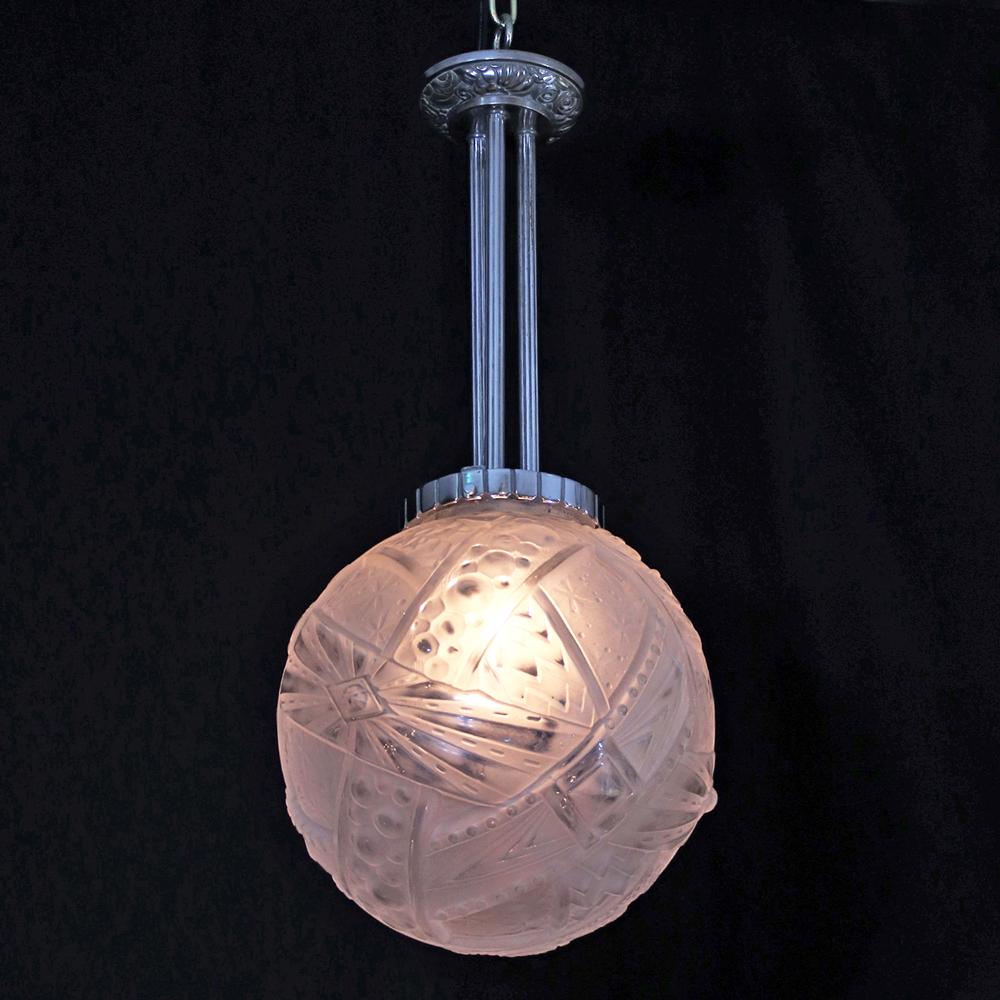 フランス アールデコ ミューラー フロストガラス プラフォニエの画像