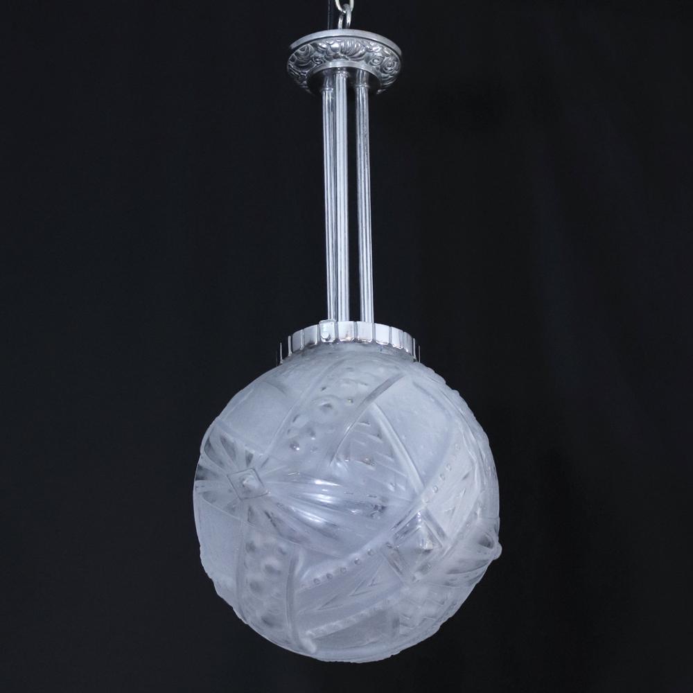 フランス アールデコ ミューラー フロストガラス プラフォニエの画像