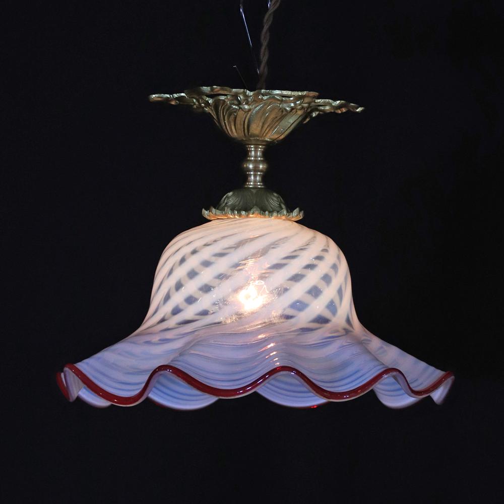 フランス アンティーク オパールセントガラス ギルトブロンズ プラフォニエの画像