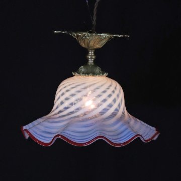 フランス アンティーク オパールセントガラス ギルトブロンズ プラフォニエの画像