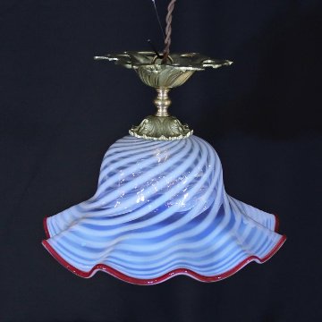 フランス アンティーク オパールセントガラス ギルトブロンズ プラフォニエの画像