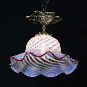 フランス アンティーク オパールセントガラス ギルトブロンズ プラフォニエの画像