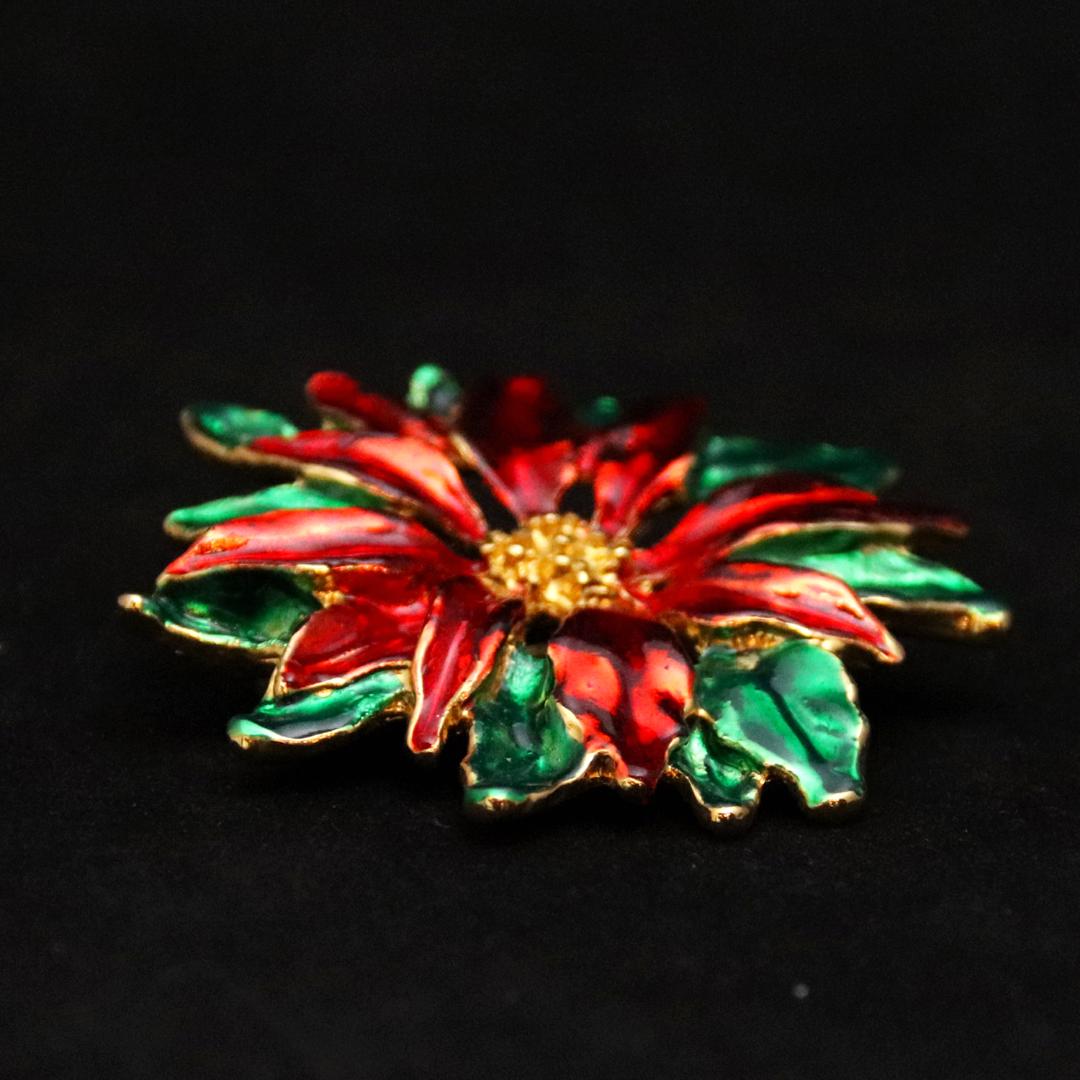 アメリカ ポインセチア クリスマスブローチの画像