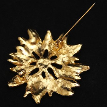 アメリカ ポインセチア クリスマスブローチの画像