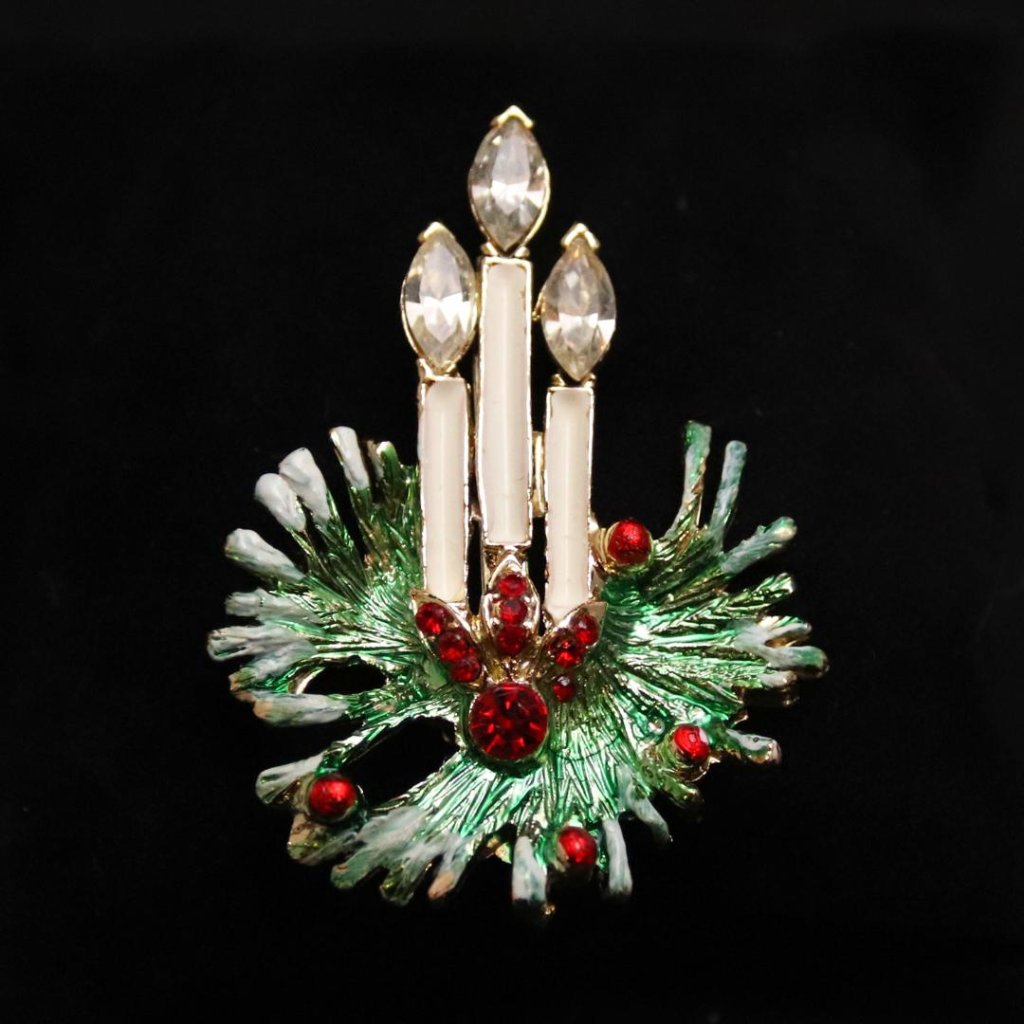 アメリカ キャンドル クリスマスブローチの画像