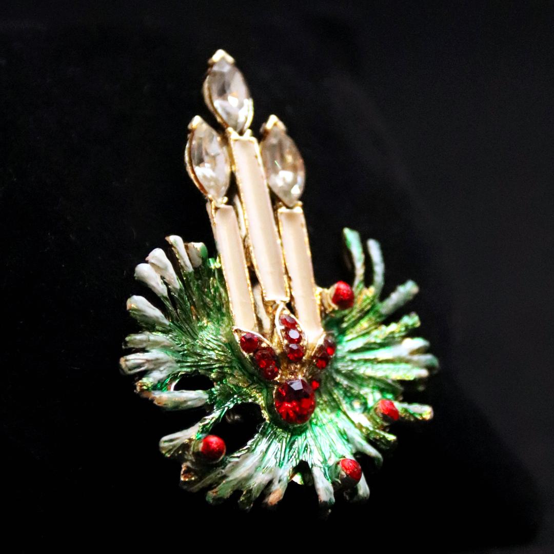 アメリカ キャンドル クリスマスブローチの画像