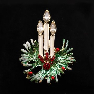 アメリカ キャンドル クリスマスブローチの画像