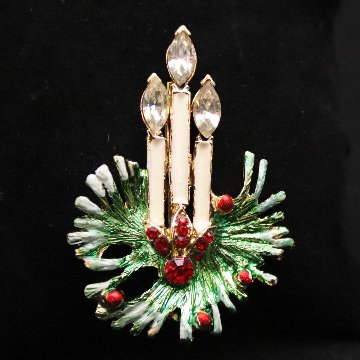 アメリカ キャンドル クリスマスブローチの画像